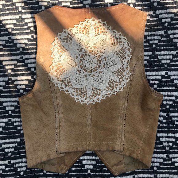 vtg suede altered vest - Picture 5 of 13